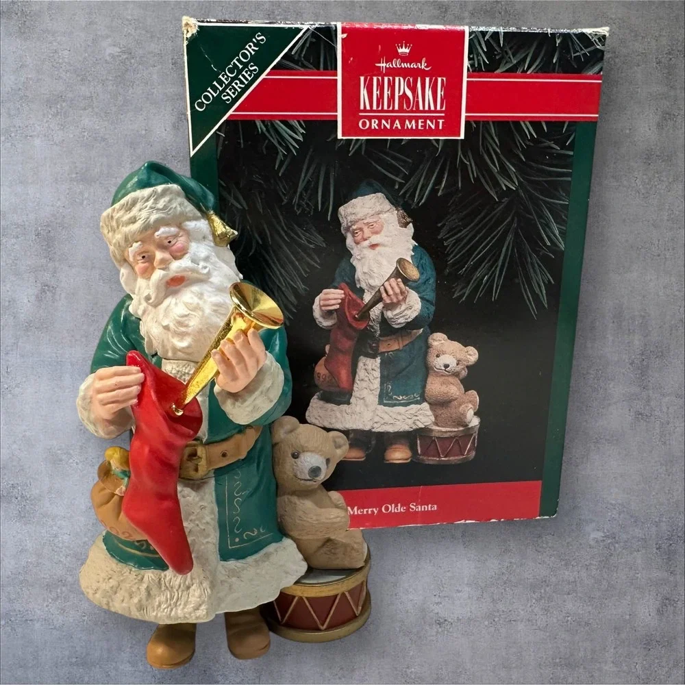 Hallmark Keepsake Merry Olde Santa Ornaments 1992 & 1993 w/ Boxes Lot of 2‎